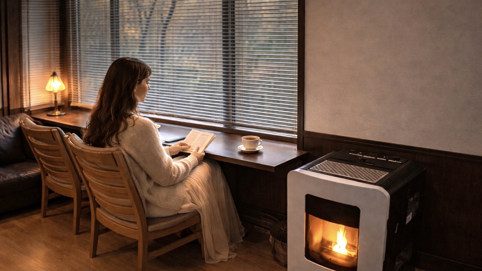 スイート《ペット受入不可》2～6名／天井高な大空間に、この冬、ペレットストーブの穏やかなゆらぎ