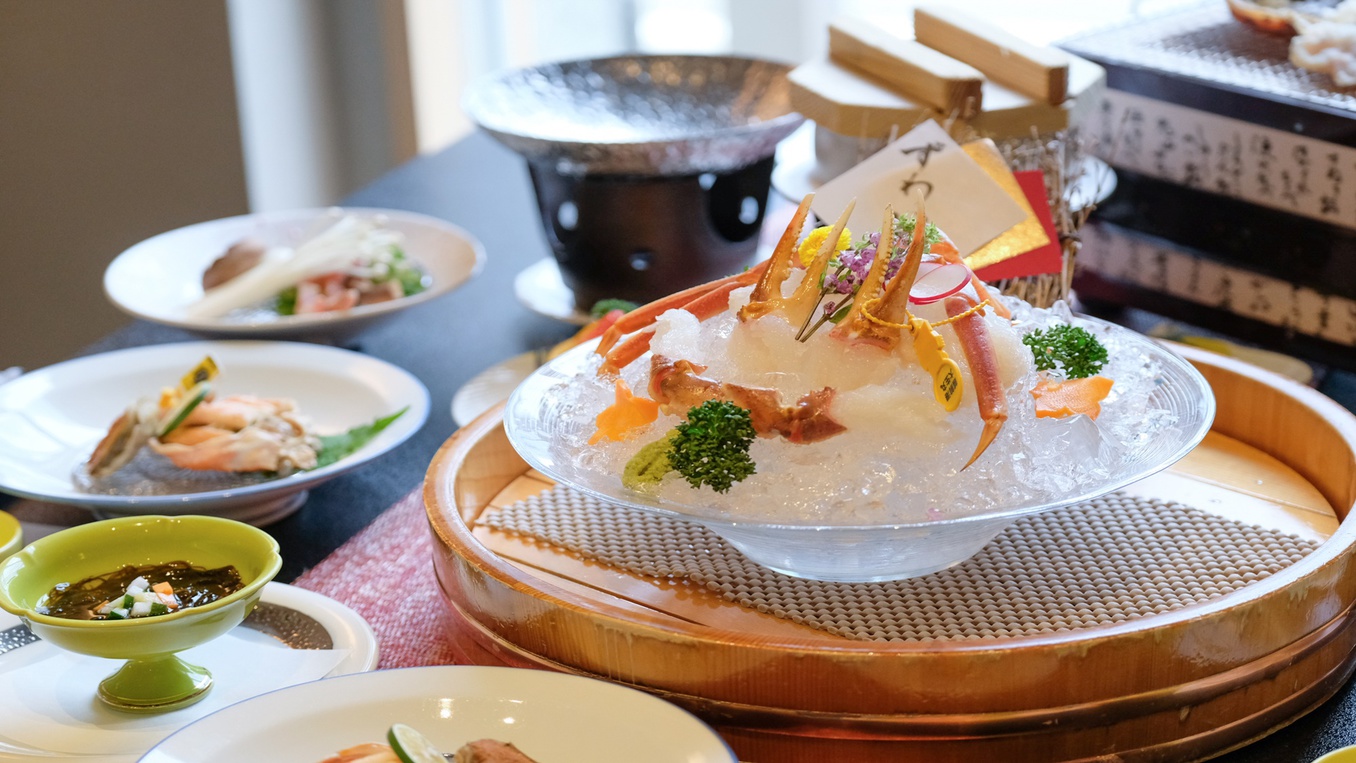 【県漁連タグ付】大きいサイズ1．3キロ級の越前一番蟹のハーフコース＜一泊二食＞