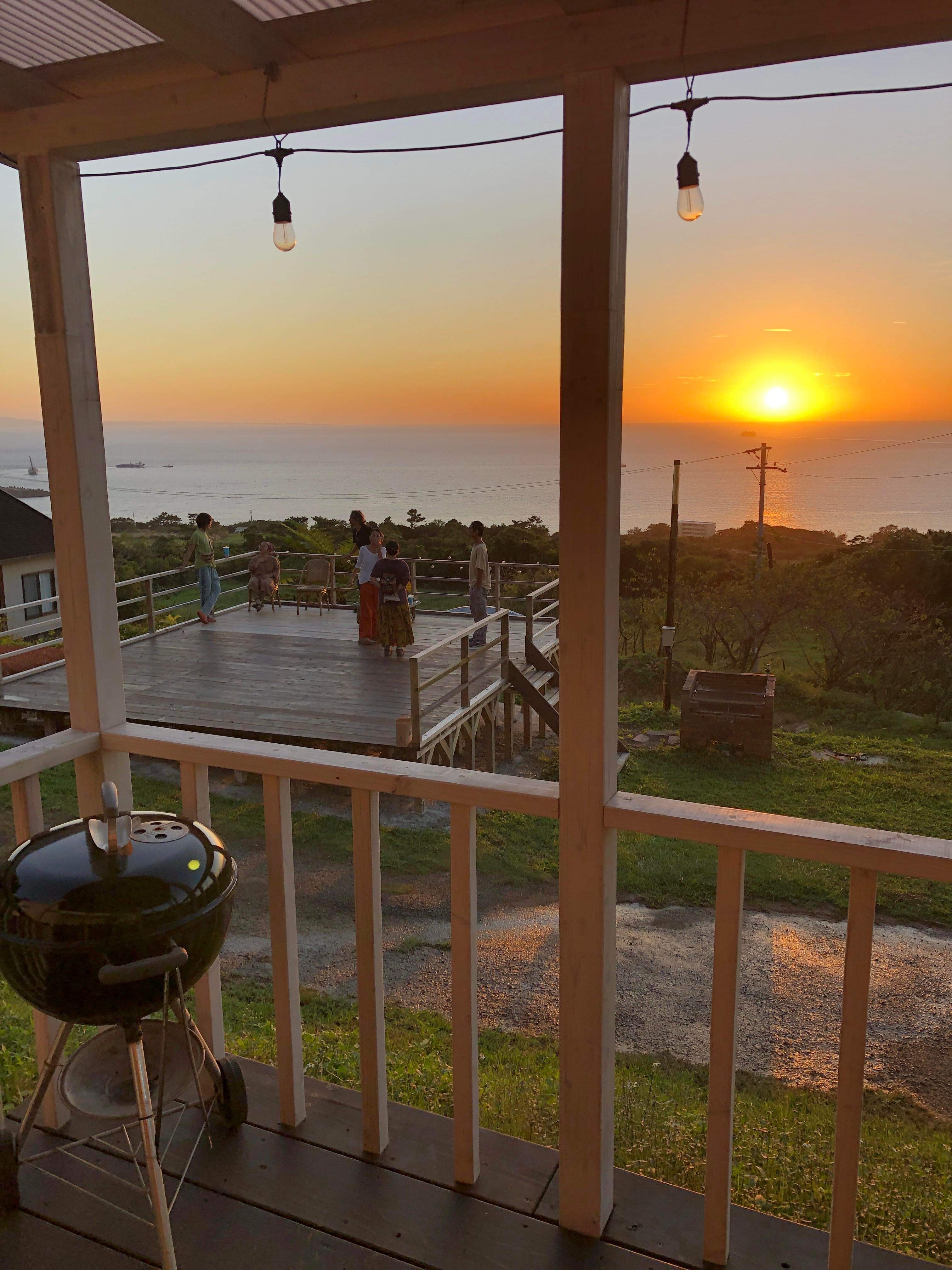 ツインスイートのウッドデッキからの眺め