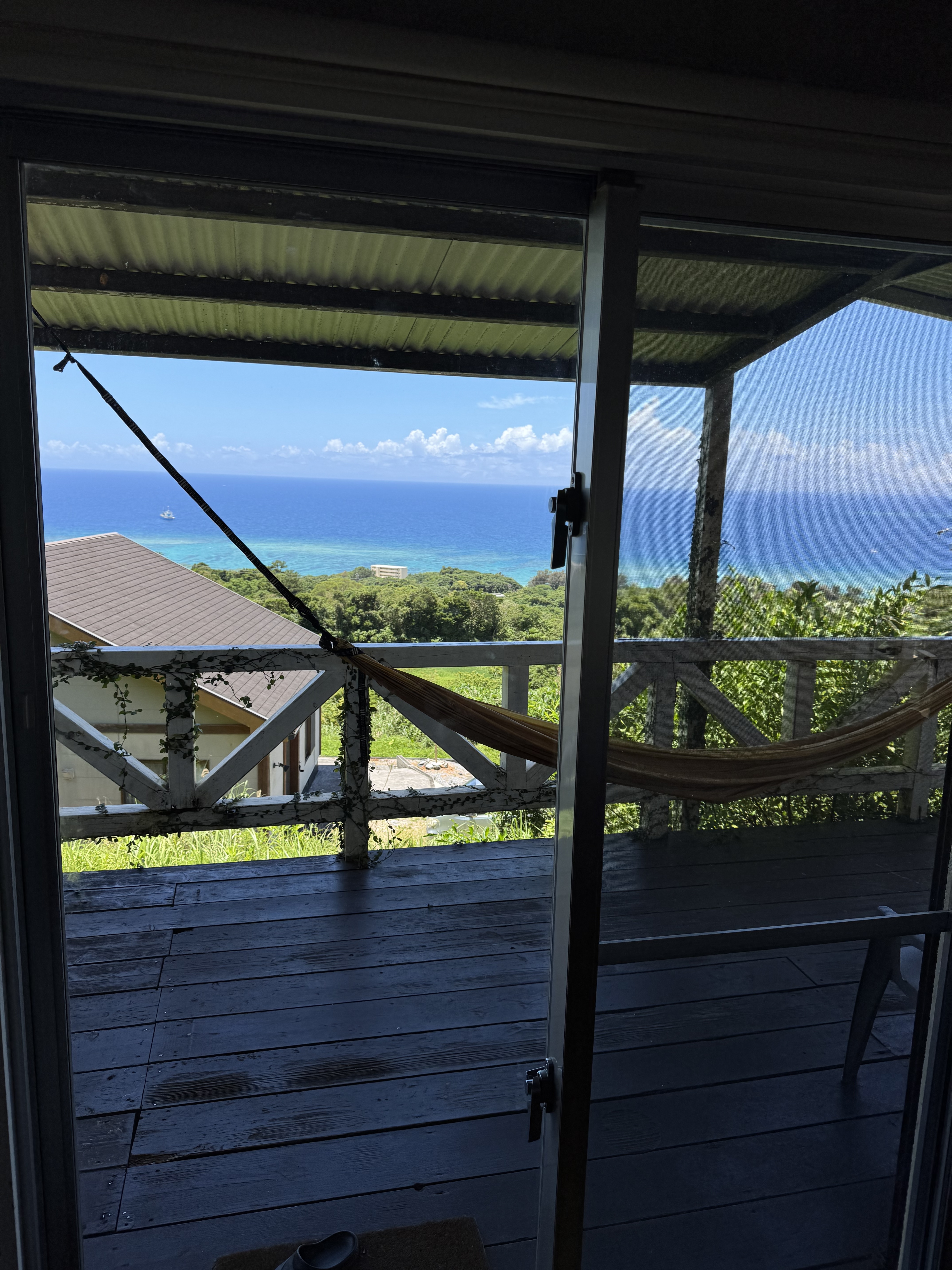 テラススイートのウッドデッキからの眺め