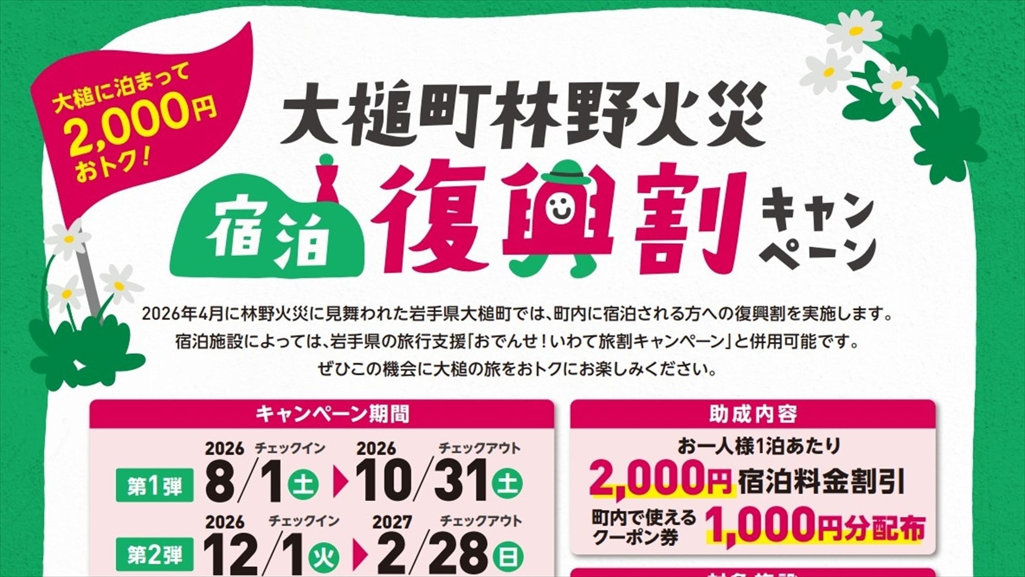 【大槌復興割】2000円引き＆町内1000円分商品券付き◆あわび陶板焼き付大杯御◆いわて旅割併用可