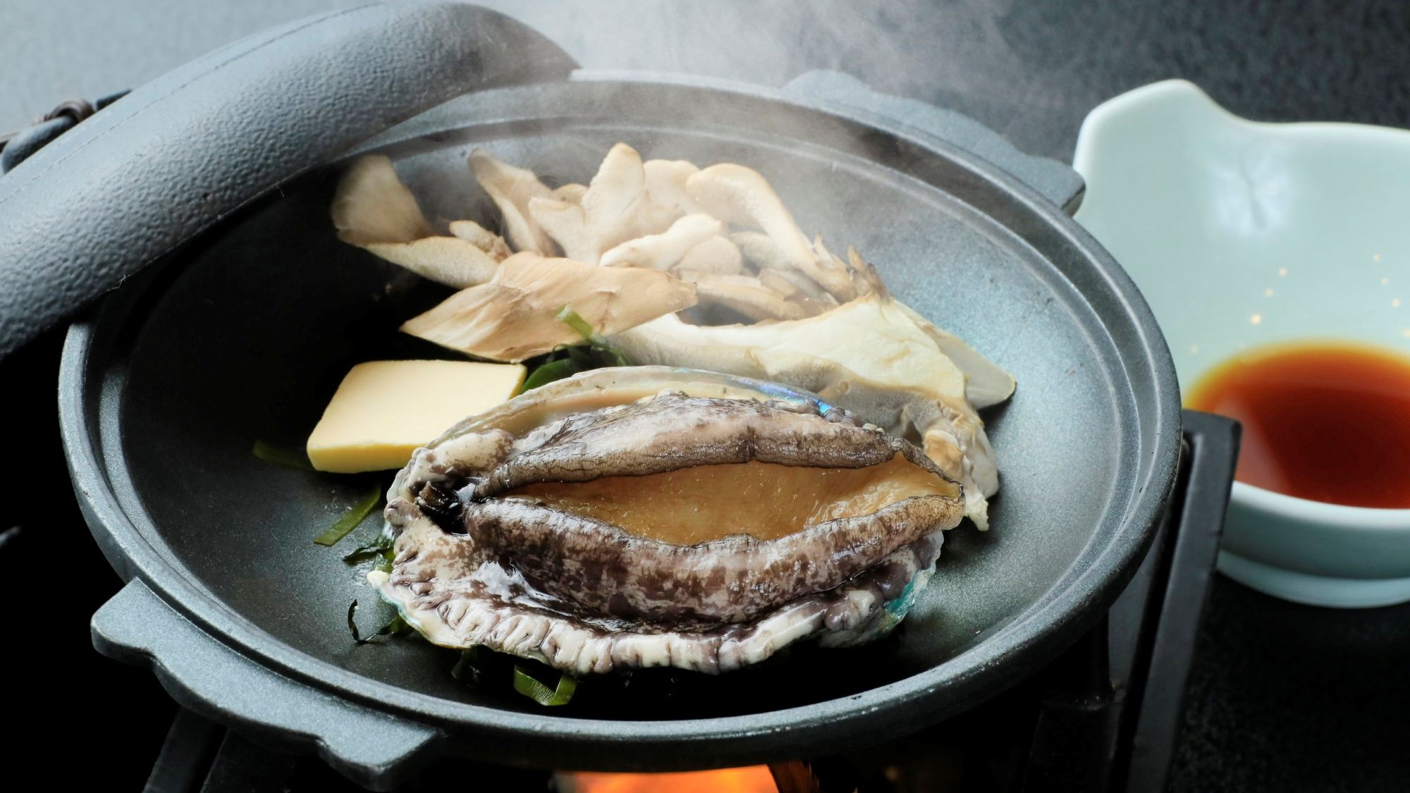 あわび陶板焼き