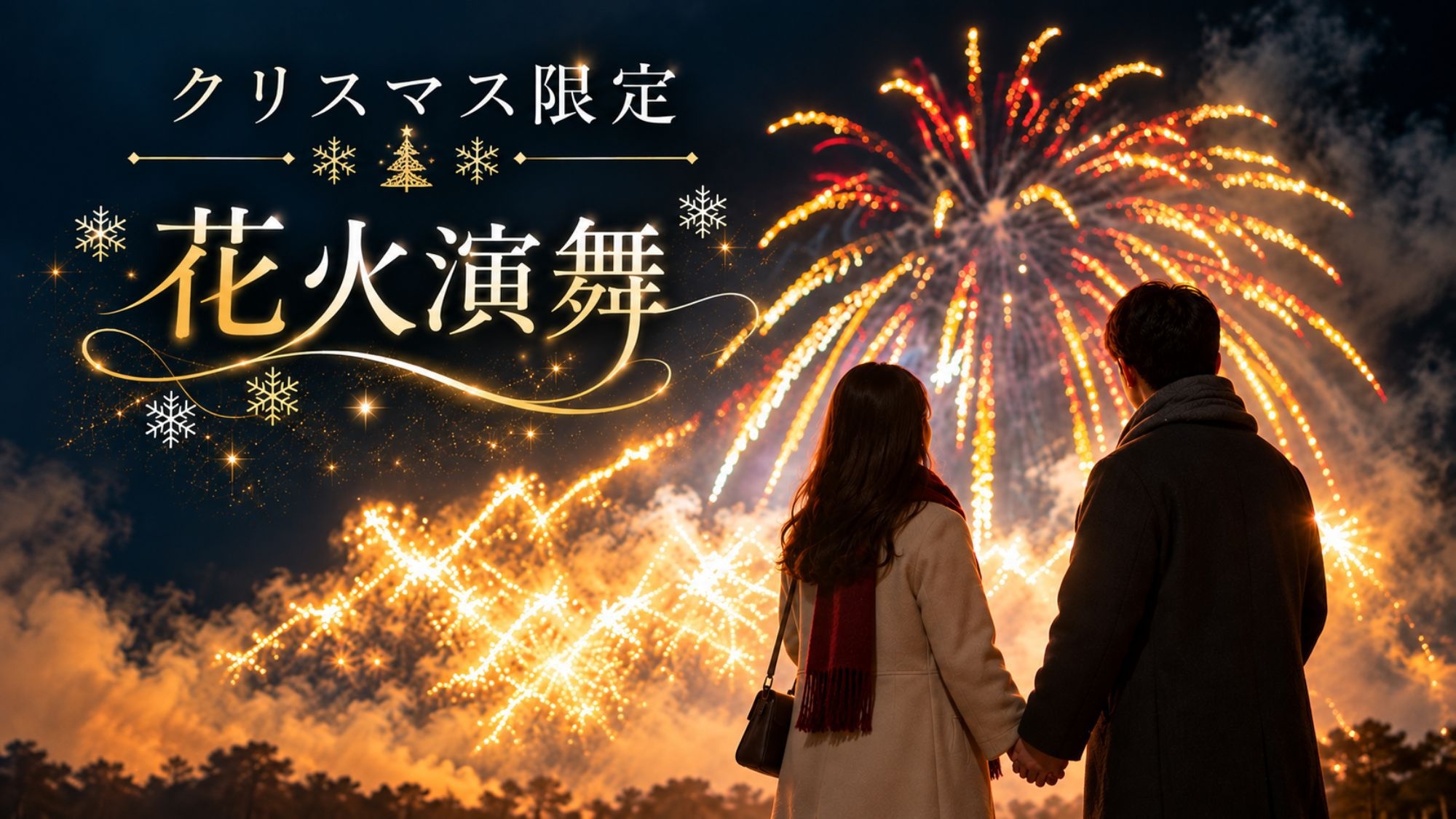 【12月24・25日】当館からすぐ＜クリスマス花火演舞＞貸切風呂の特典付！＜夕食はグレードUP会席＞