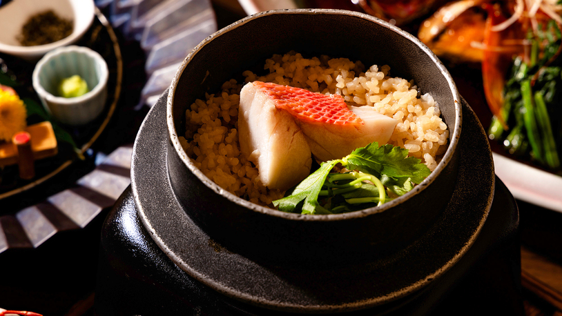 【プレミアム-金目鯛づくし会席】「蜜焼き＋しゃぶしゃぶ＋釜飯＋お造り」＜伊豆稲取港名物＞を心ゆくまで