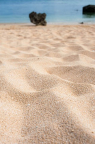 保良川ビーチの砂浜