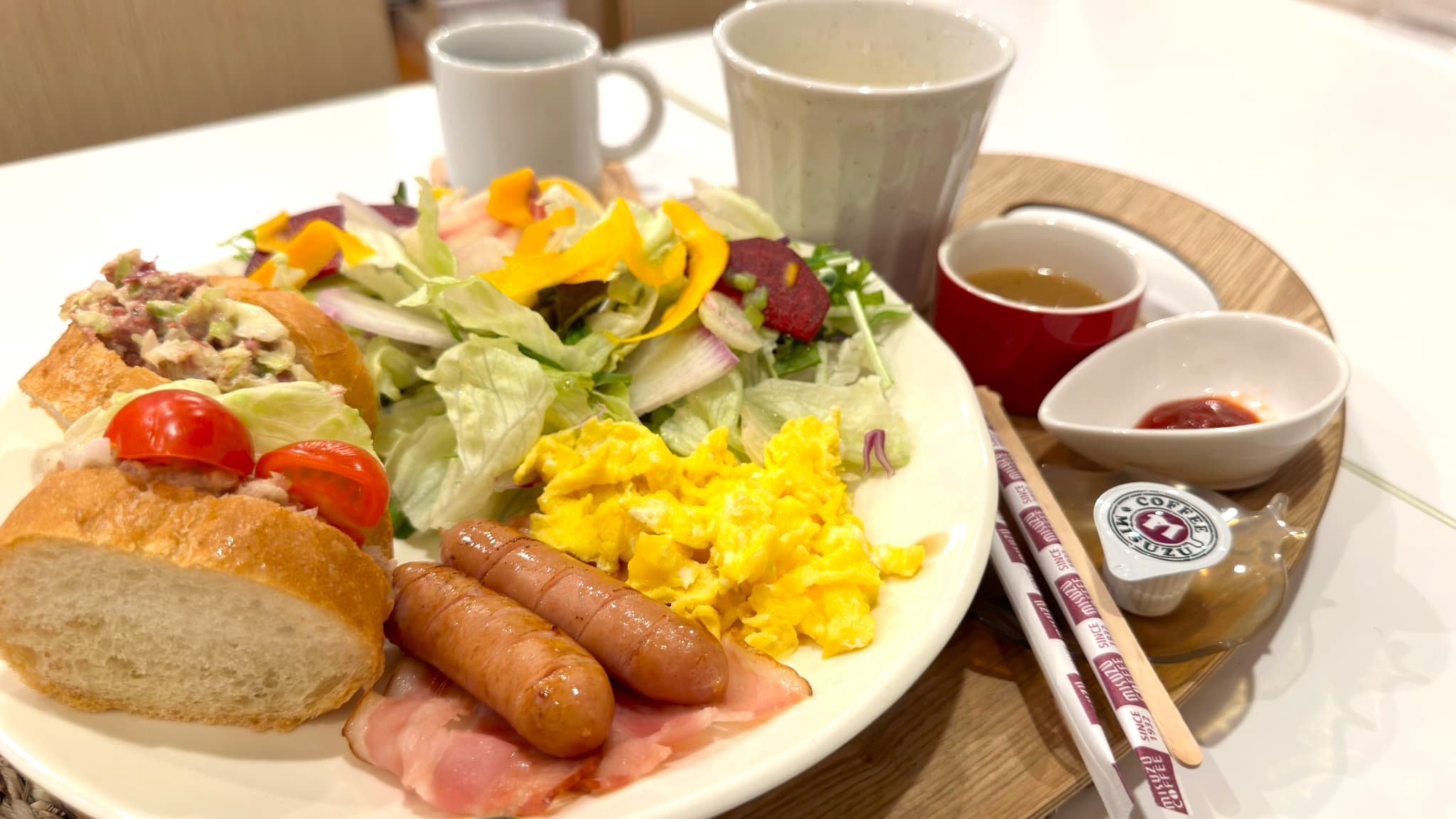 【朝食付プラン】コンビーフ・ツナサンドイッチセット（ネット限定メニュー）