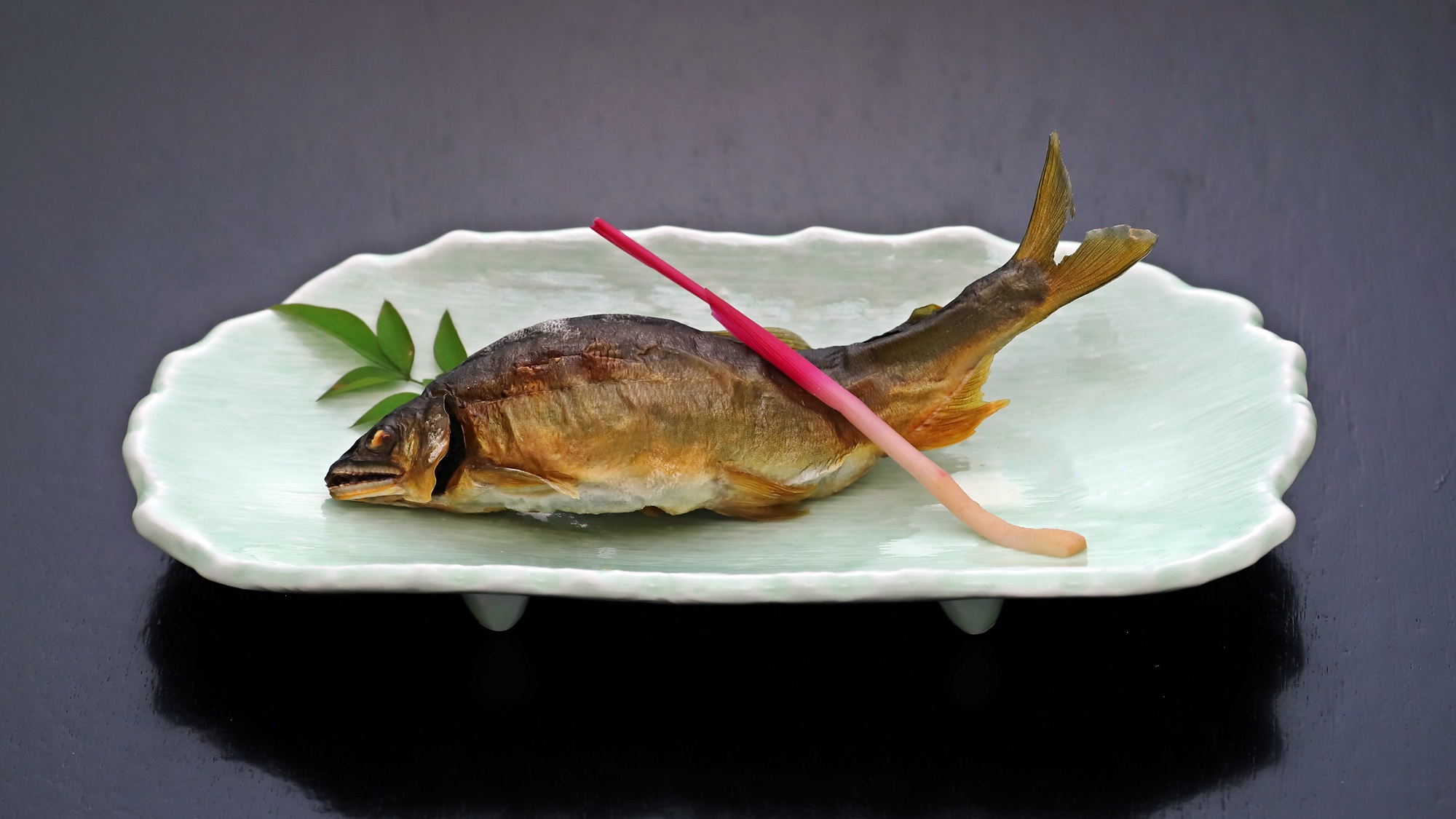 *【夕食一例】子持ちアユの塩焼き