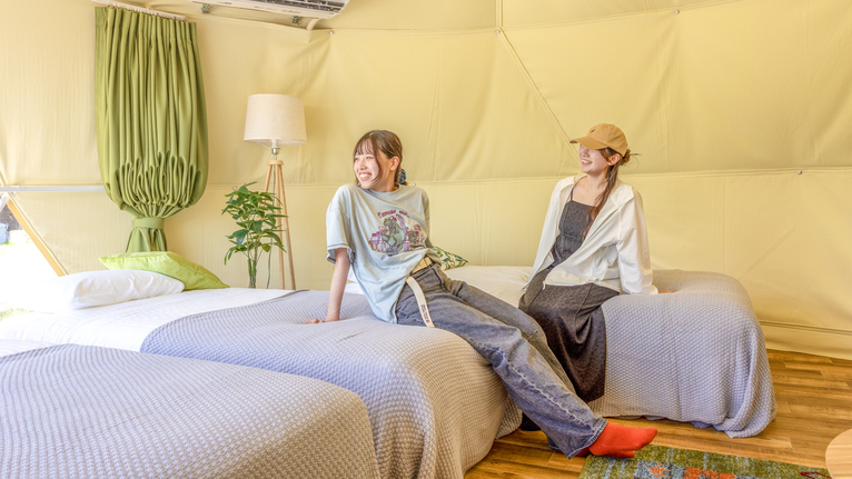 【グランピング1周年記念★1泊朝食】GWや夏休みもシガリズム体験！朝食焼きたてパン♪【ペット可】