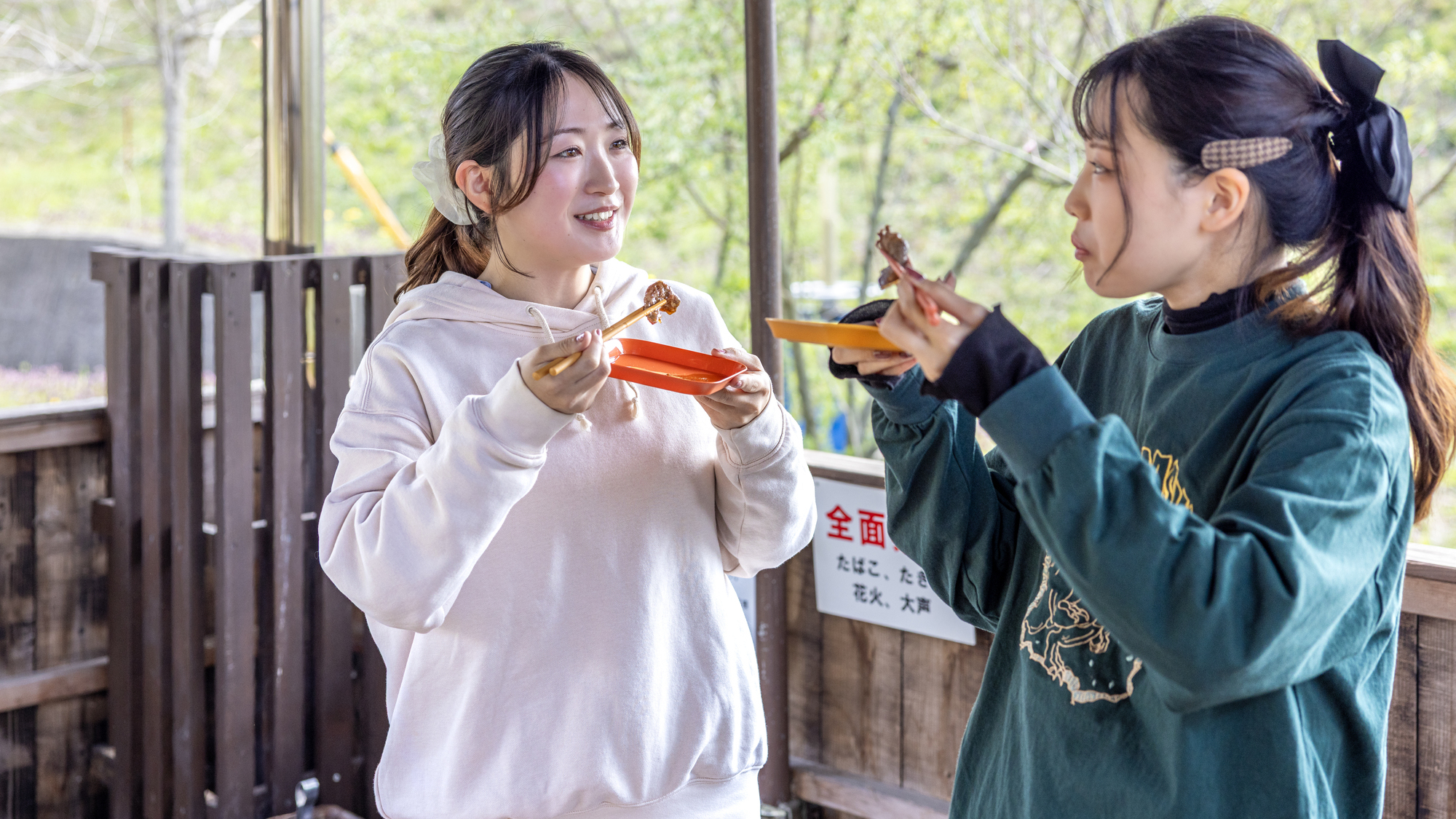 敷地内でBBQ体験♪