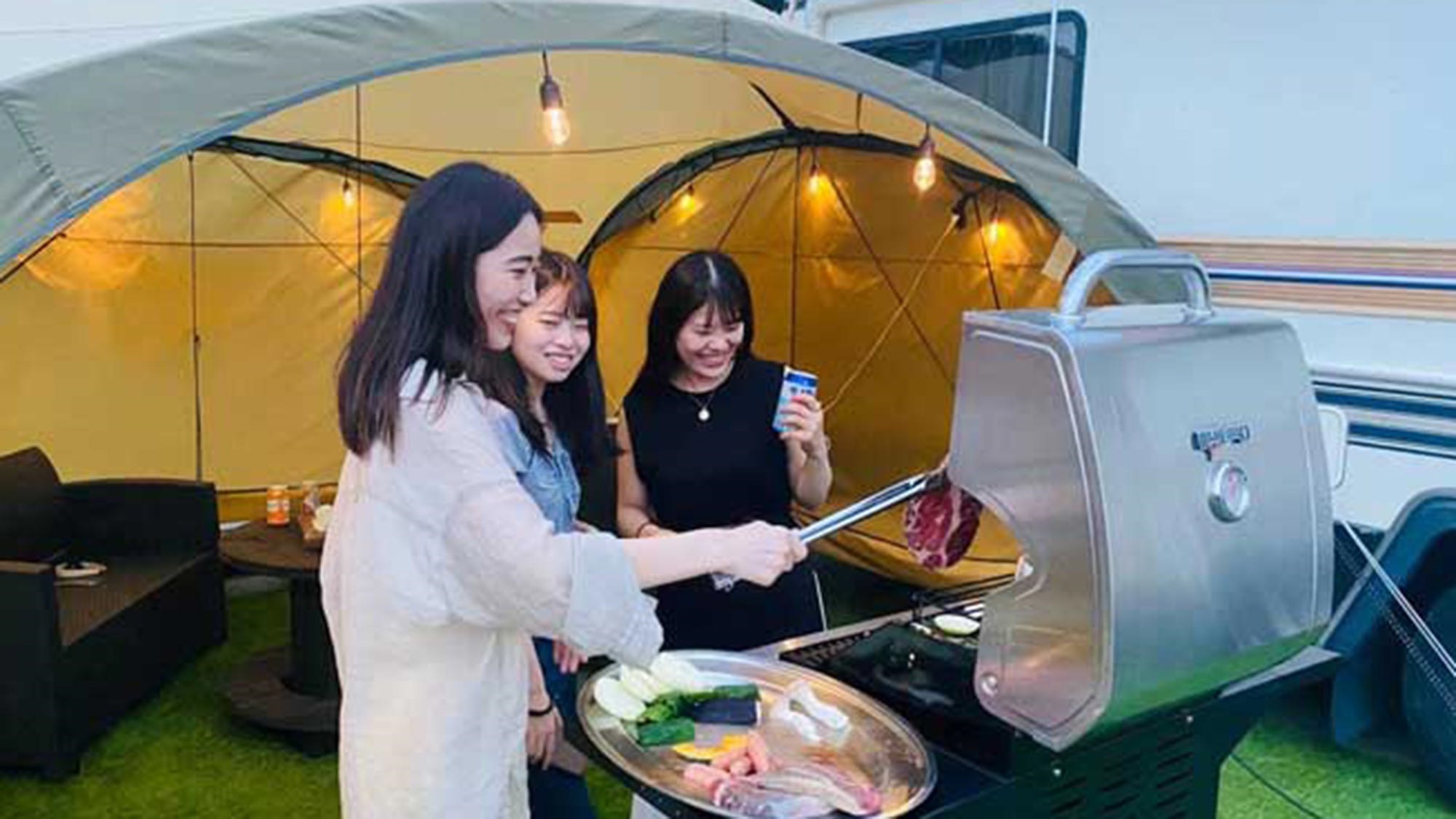 【シーサイドBBQ＆洋朝食】　※キャンピングカー・クルーザー／大浴場あり／駐車場無料