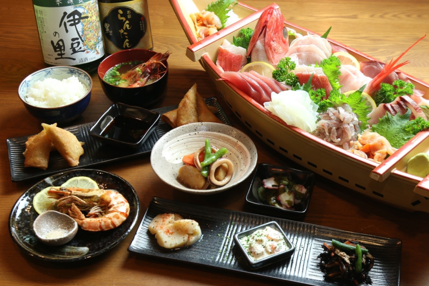 【舟盛り定食プラン】伊豆のお刺身をらんたんで。