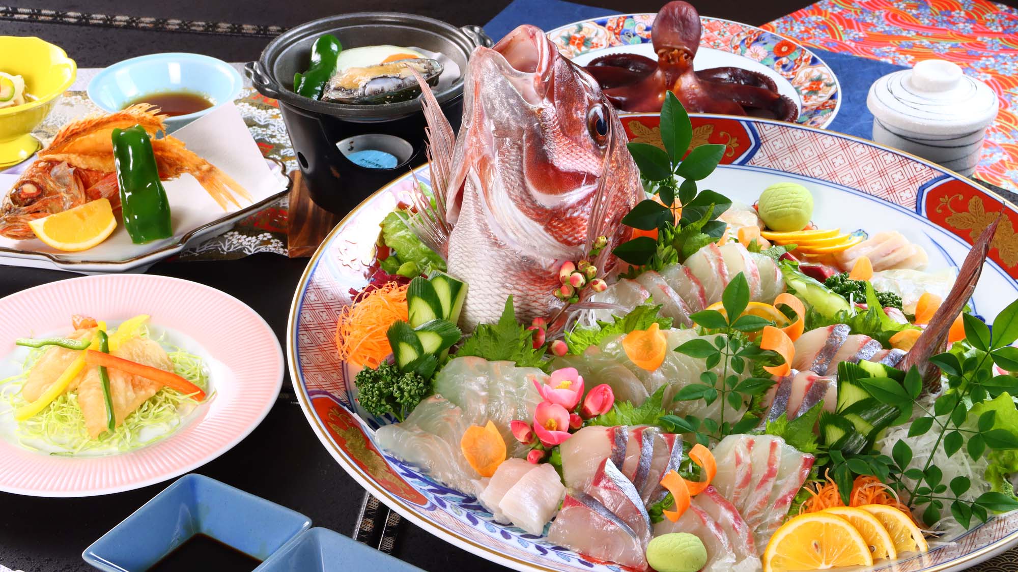 【お食事一例】お造り（4名以上は姿盛り）