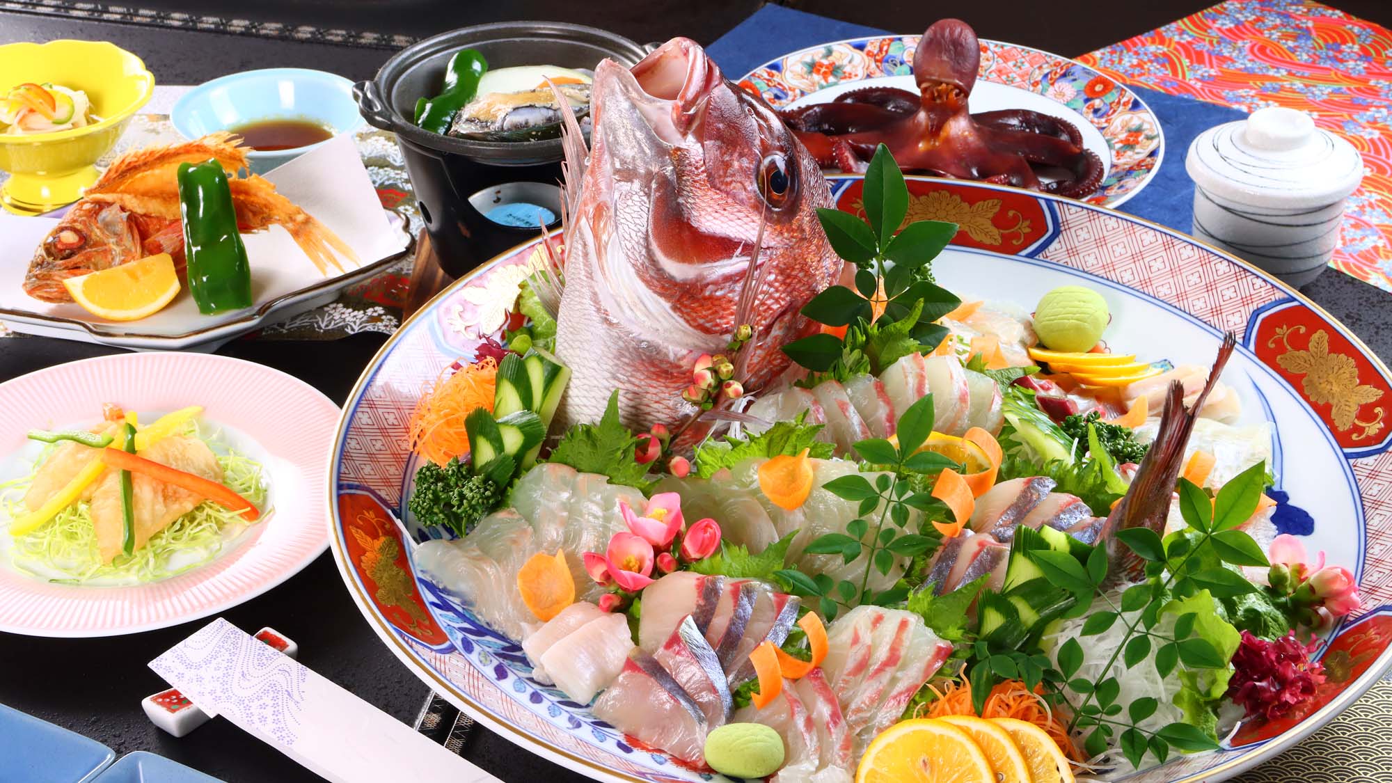 【お食事一例】お造り（4名以上は姿盛り）