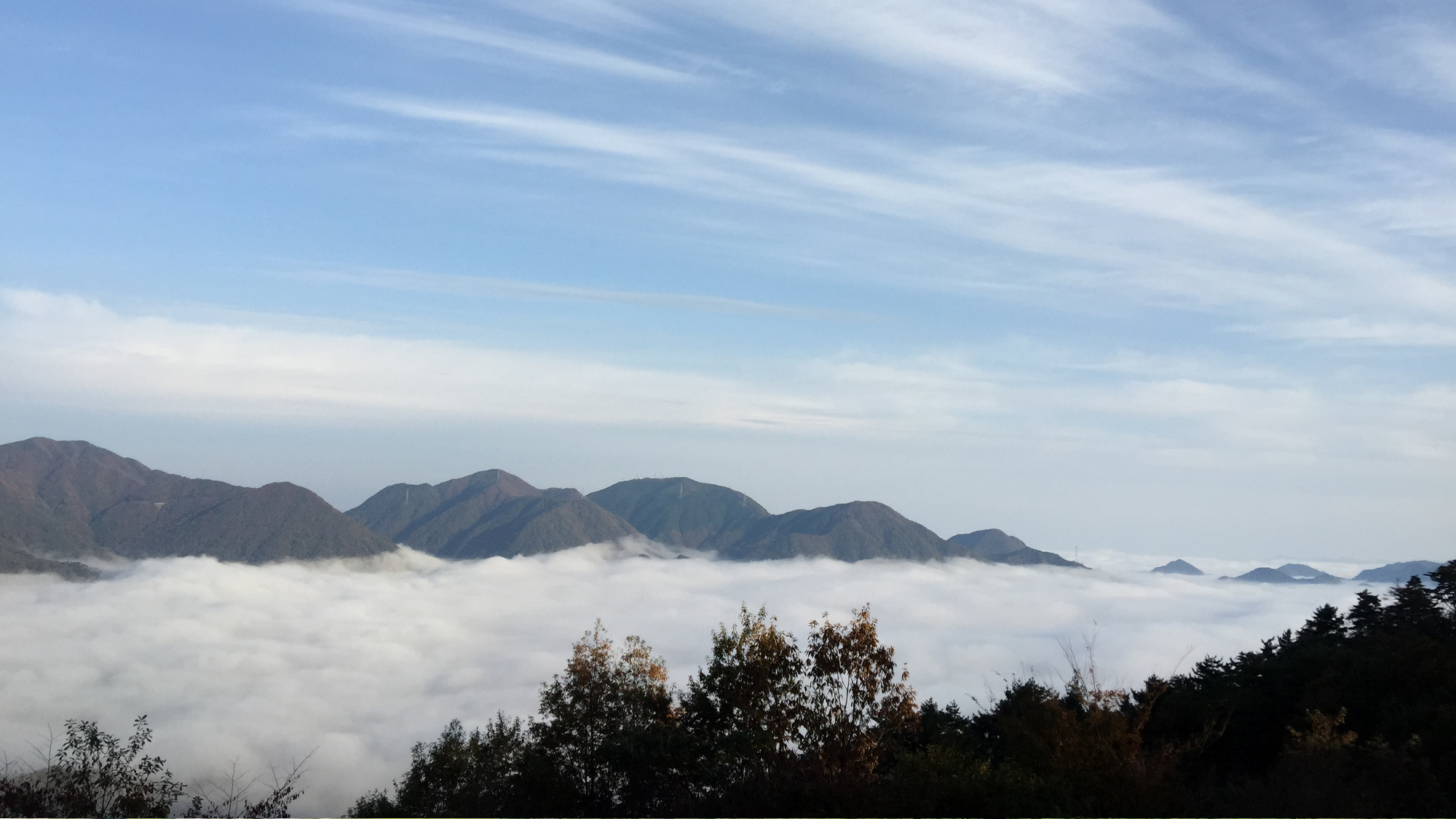 客室からの眺め　運がよければ雲海も