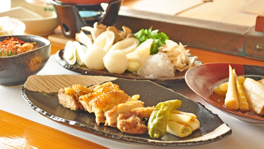 【ご夕食一例】比内地鶏の柚子胡椒焼