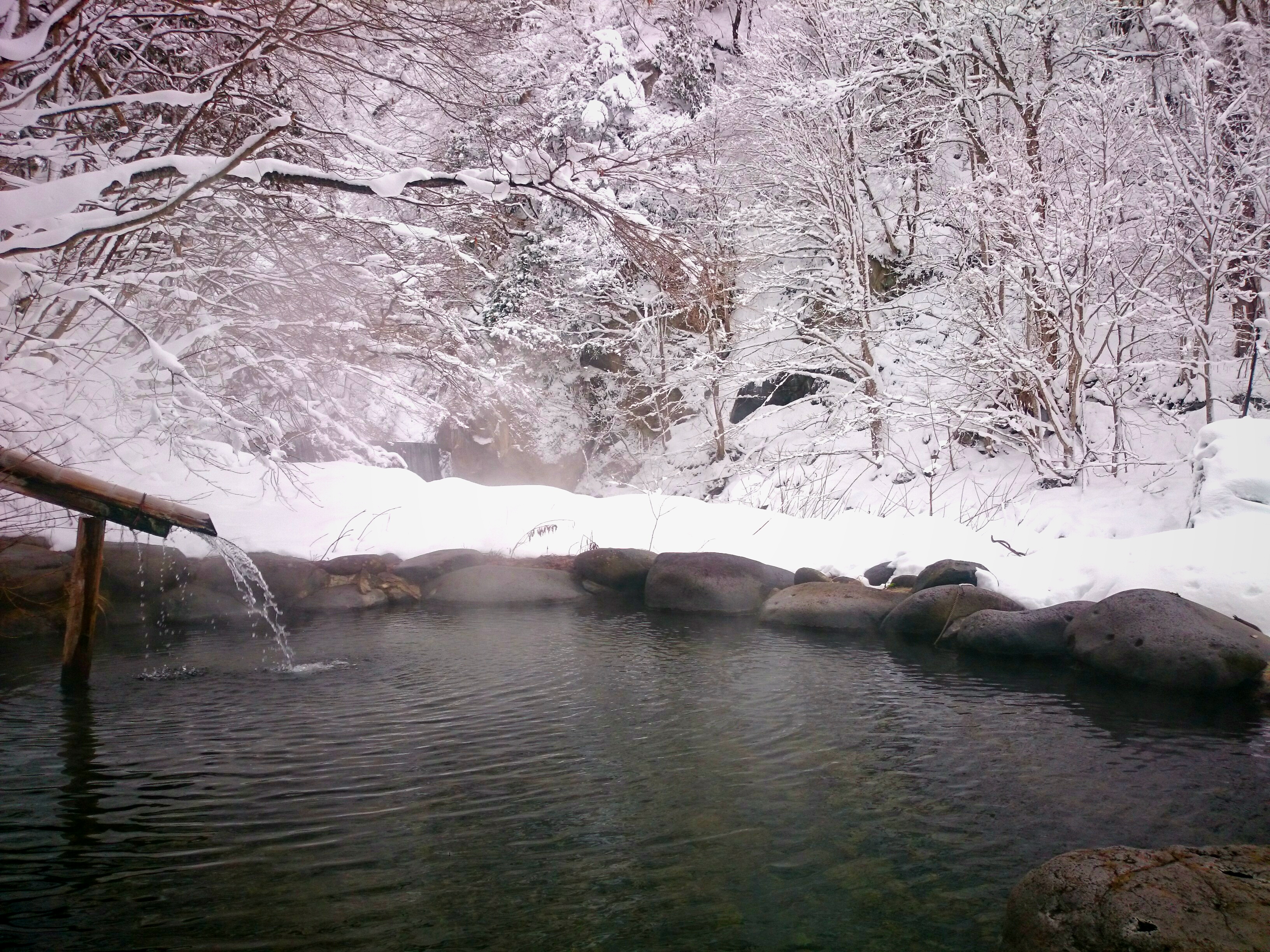 冬の野天風呂