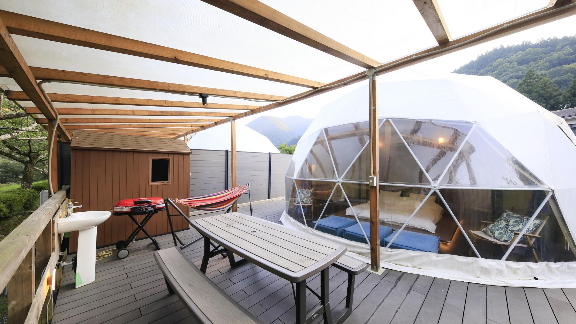 「リバーサイド・ドーム」川沿い！露天風呂＆トイレ付 ペット可