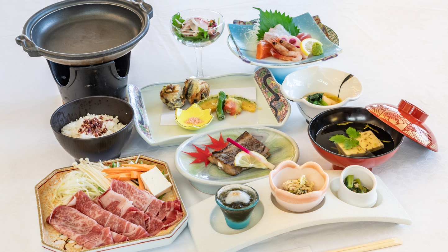 【2食付】冬の料理長おすすめプラン「鹿児島県産黒毛和牛のすき焼き」コース