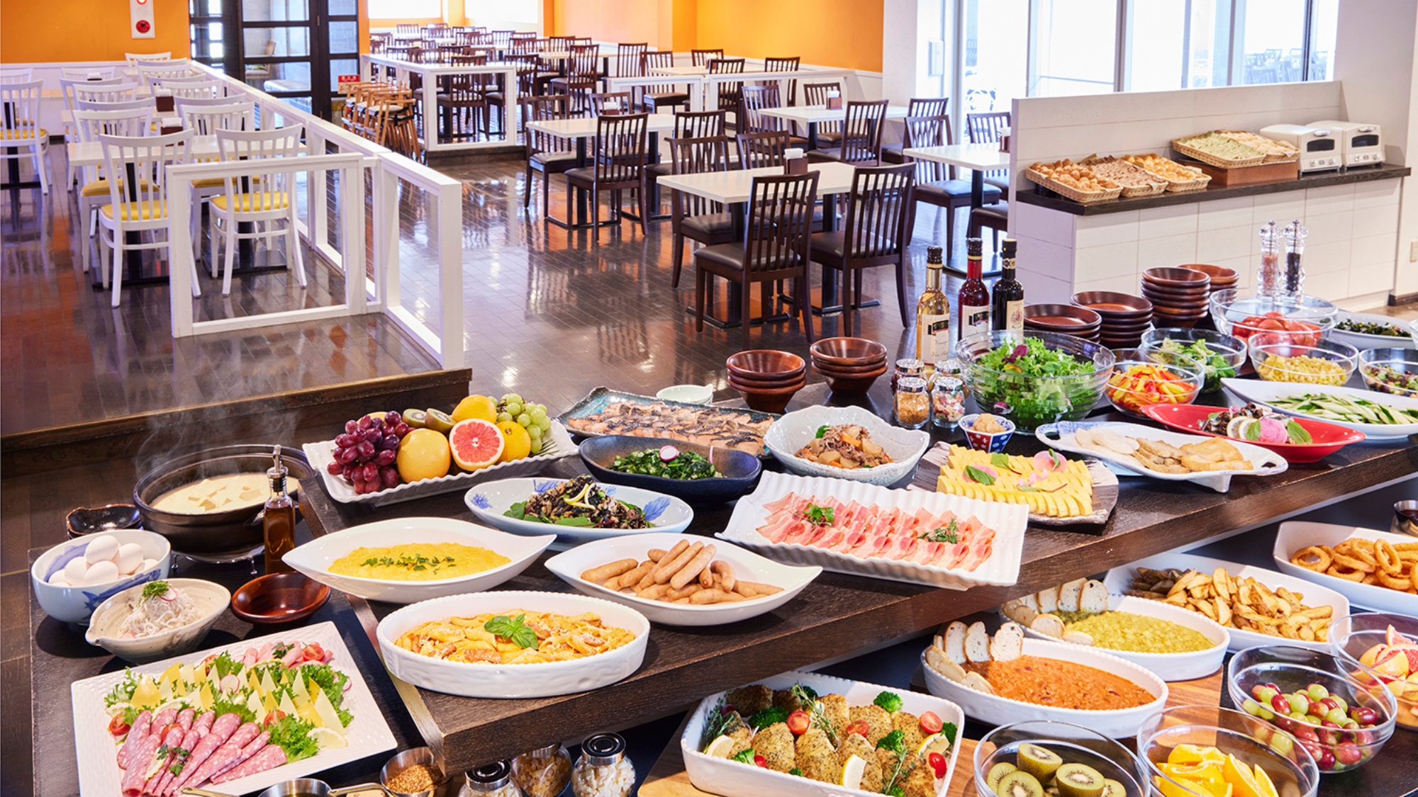 ボリューム満点の朝食