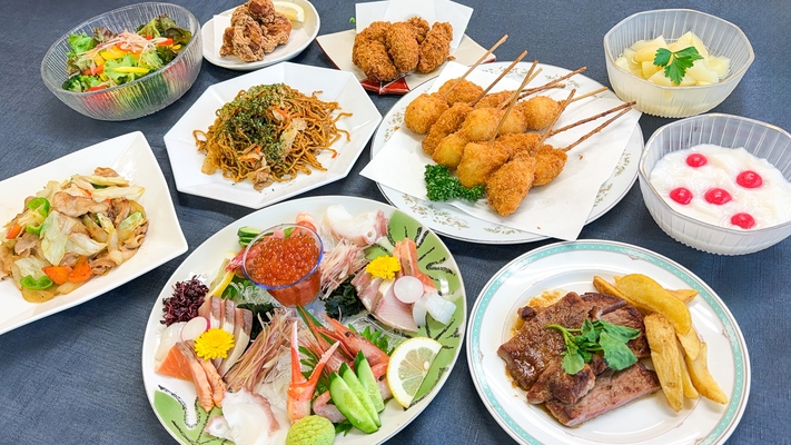 【2食付】スポーツ合宿や研修に！天然温泉付き団体専用大皿料理プラン《河内ICから2分・天然温泉》
