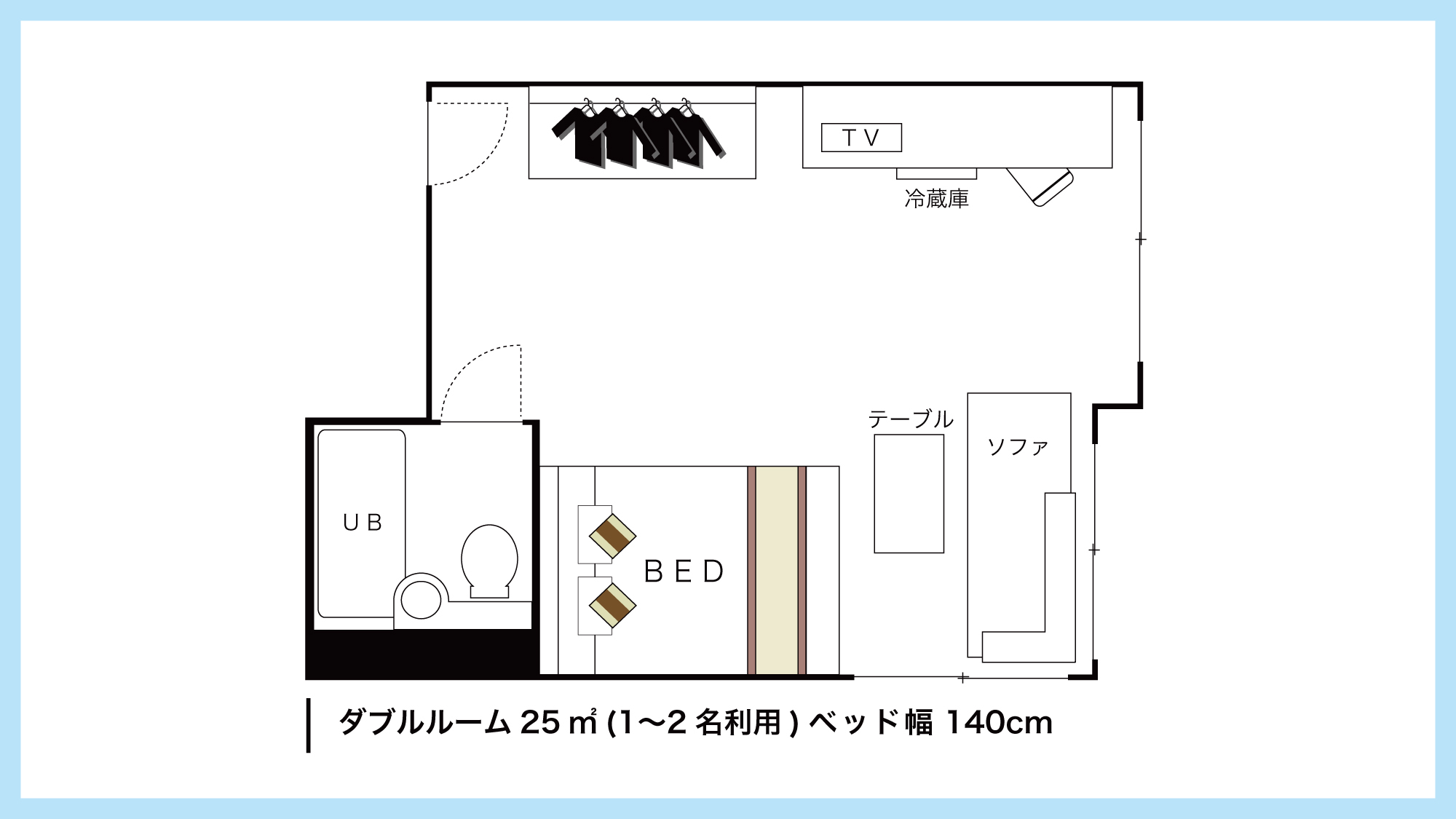 【ダブルルーム　間取りイメージ】
