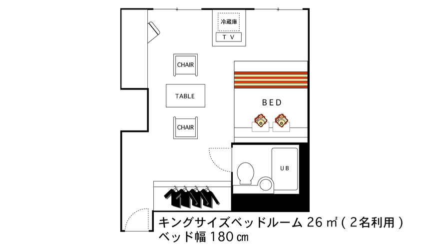 キングベットルーム　間取り図