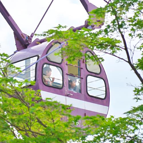 鮮やかな緑も楽しい観覧車