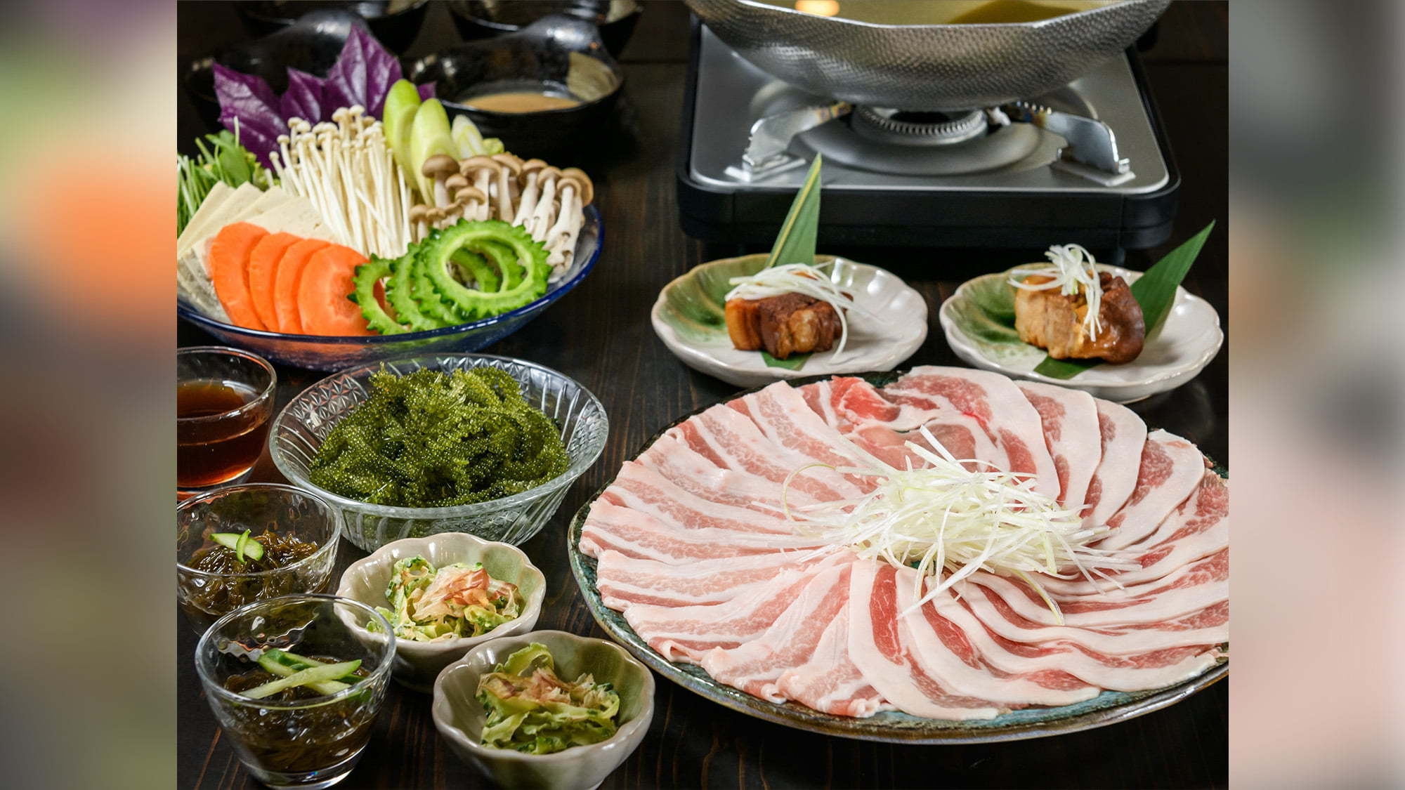 サイドメニューも充実【あぐー豚しゃぶしゃぶor生ラムジンギスカン】の選べる大満足ディナー付／夕食のみ