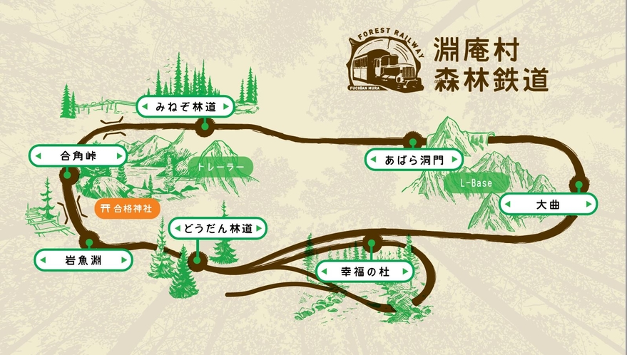 淵庵村森林鉄道　マップ