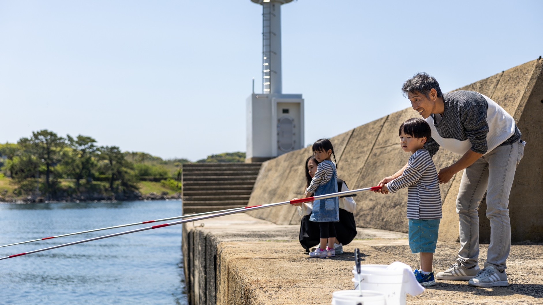 【長崎県しま旅壱岐×自然体験】【釣り竿付】ホテルの目の前で釣り体験♪お子様大人気の釣り竿セットプラン