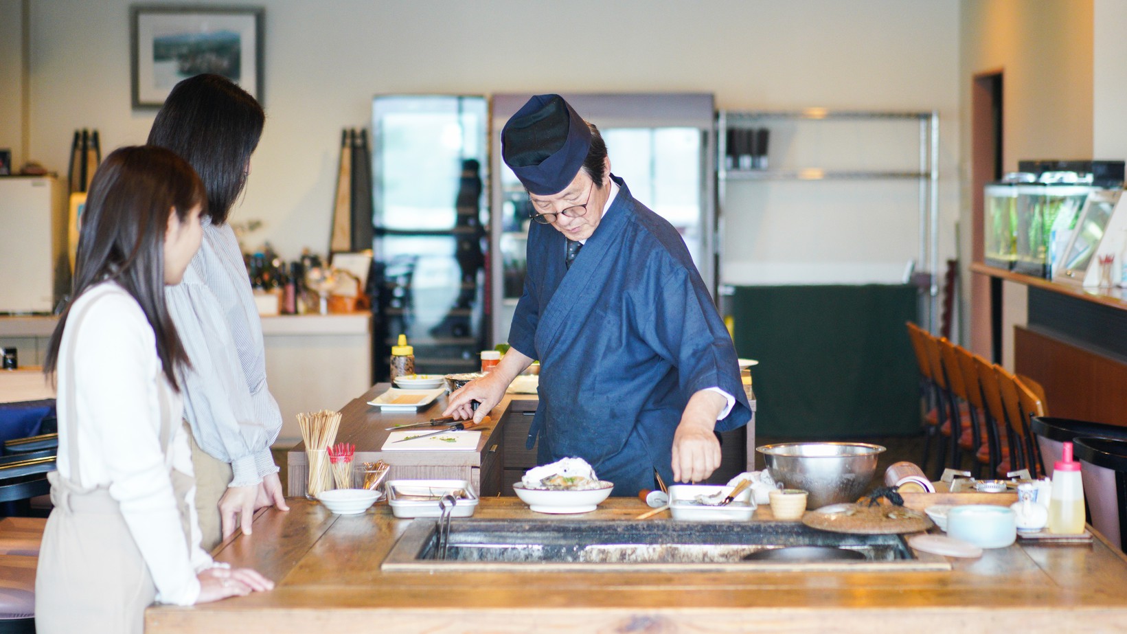 【磯あそび会席】職人の技を間近で見る貴重な体験！