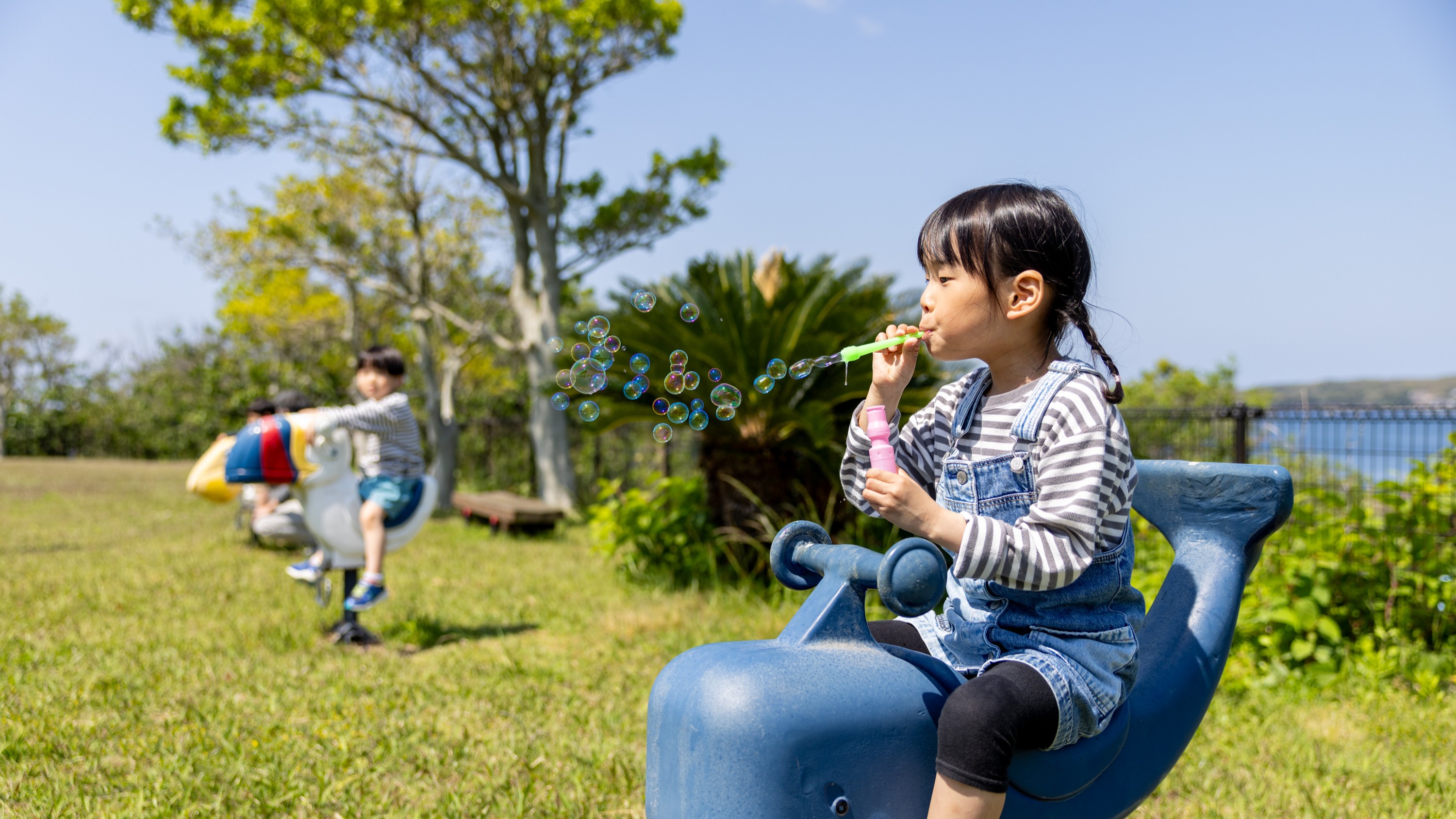 【元居公園】宿のすぐ裏にある海が見える公園。穴場だからお子様もゆっくり遊べます♪