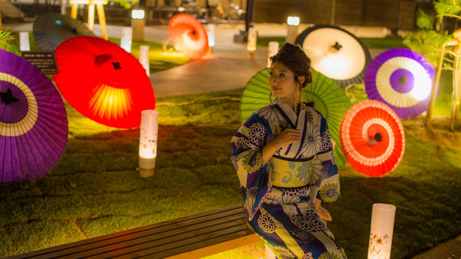 【天橋立まち灯り】時と共に色彩が変化する神秘的な光の空間　当館より車で約10分