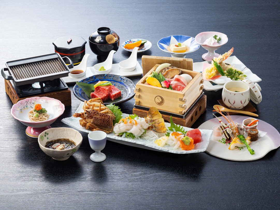 【個室食】料理長厳選「伊勢海老造り＆岡山和牛ステーキ＆日本酒蒸籠蒸し」豪華・松会席