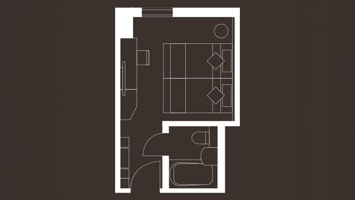 【スマートツイン(18㎡)】洗練されたデザインと機能性・快適性を追求したゲストルーム