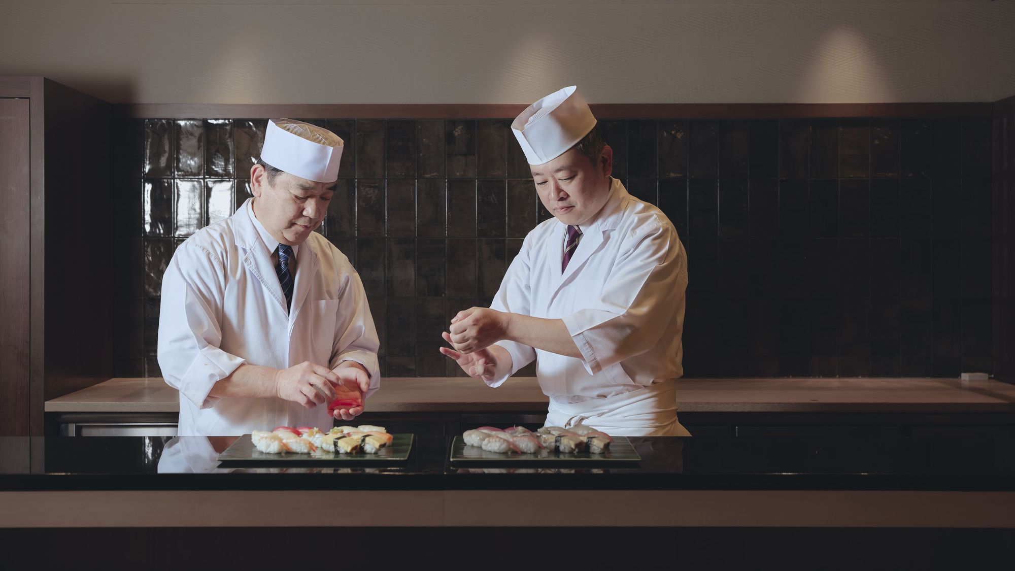 ■夕食ビュッフェ／職人の技が光るお寿司コーナー