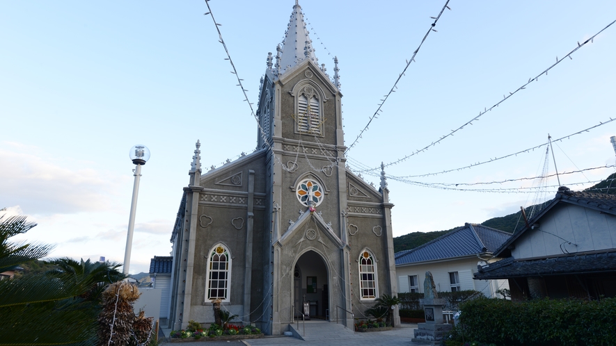 *【崎津教会堂】海の天主堂と呼ばれ、国の重要文化的景観にも選ばれています。（車で約1時間15分）