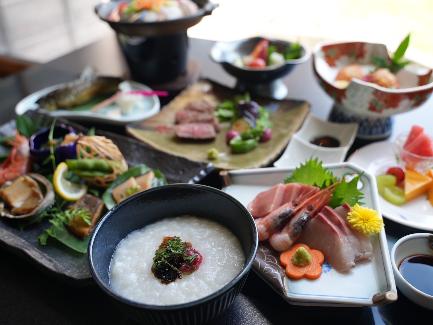 地場の食材を使った夕食