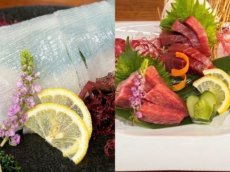 白イカ姿造りと境港のマグロの饗宴旬夏海鮮食べ尽くしプラン