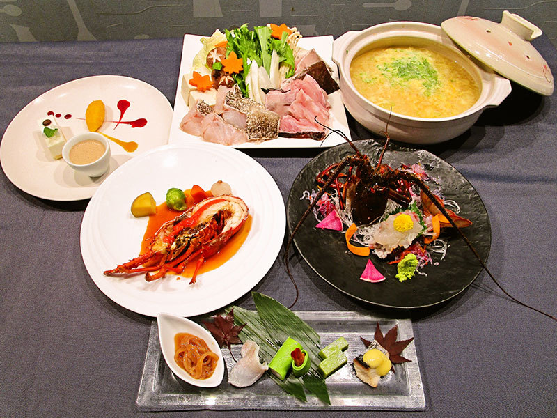 秋旬　高級魚クエと伊勢海老メインの海鮮贅沢フルコースディナー