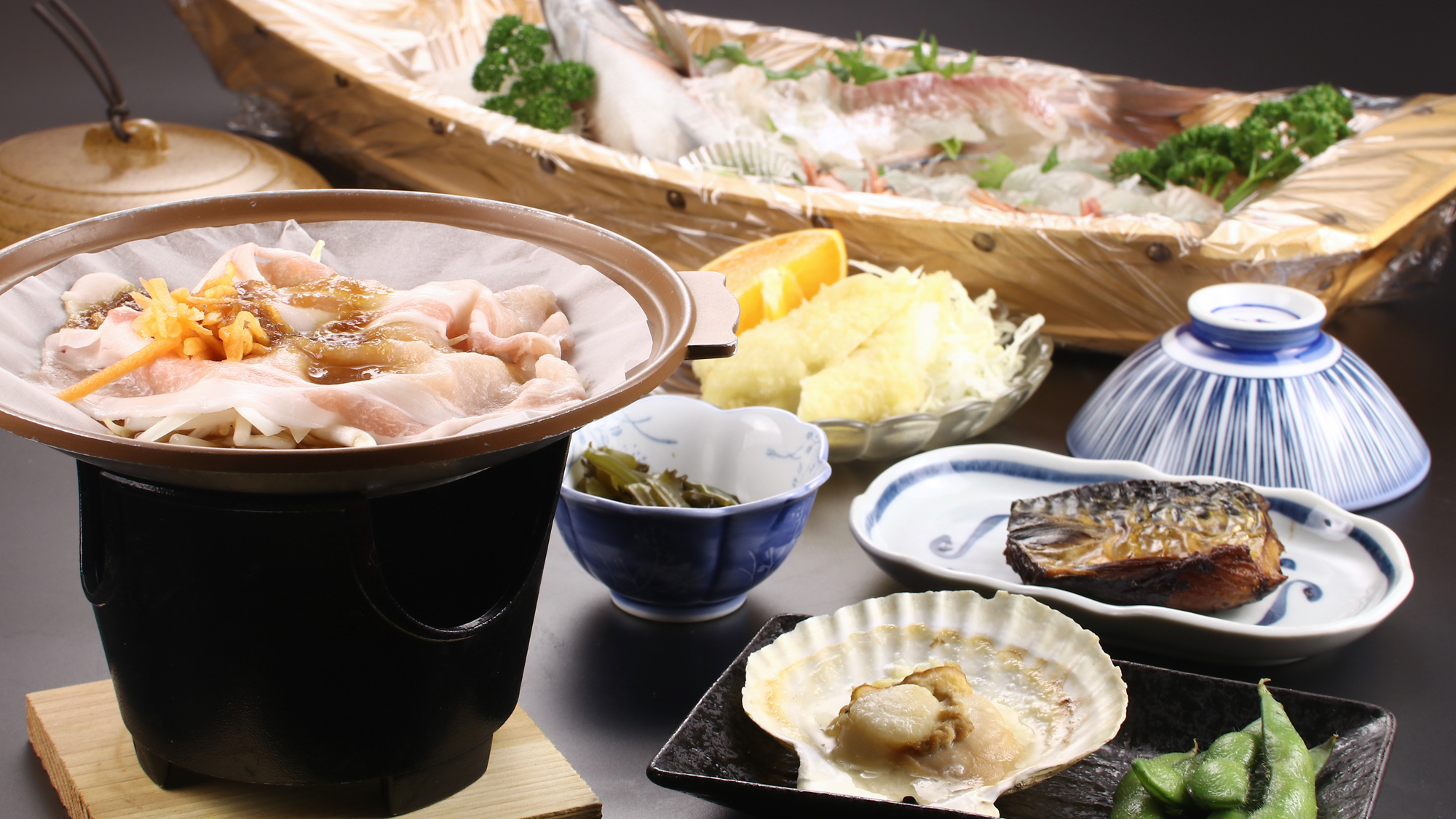夏料理舟盛り付きコース 