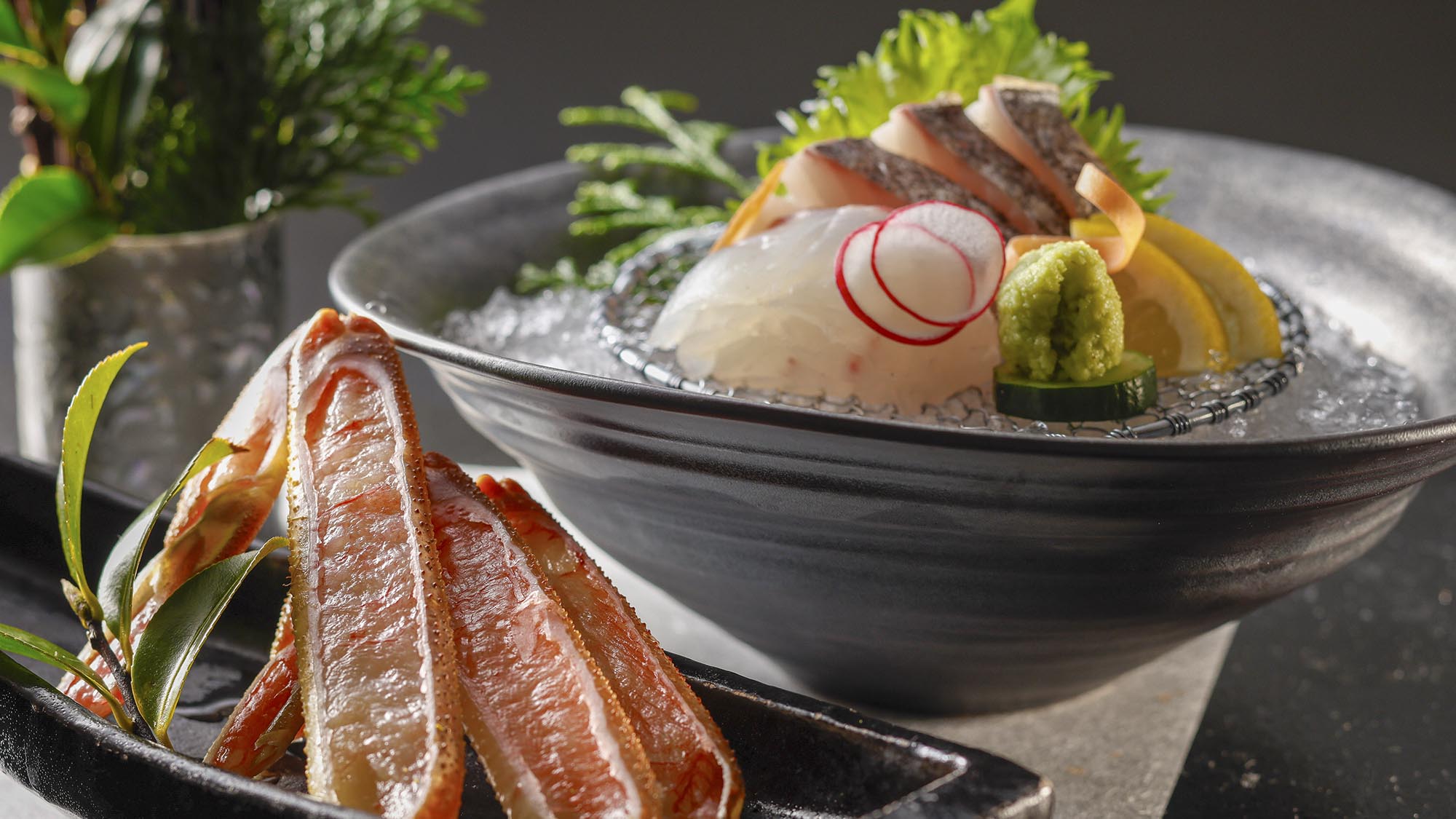 【夕食・冬】カニ刺し、造里［一例］