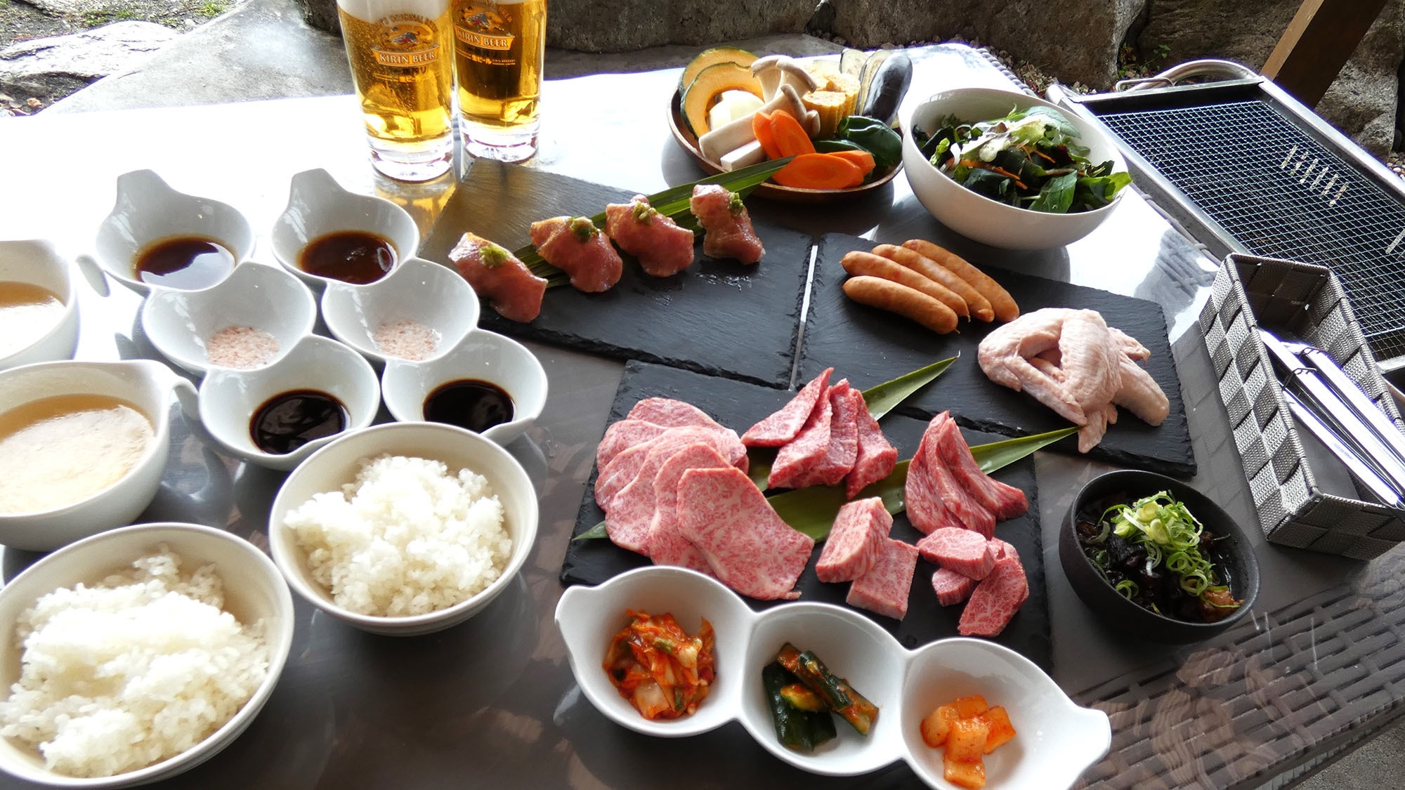 【2食付／BBQまたは溶岩焼き（近江牛）】日本最古のブランド牛“近江牛”を贅沢に、朝食無料サービス♪