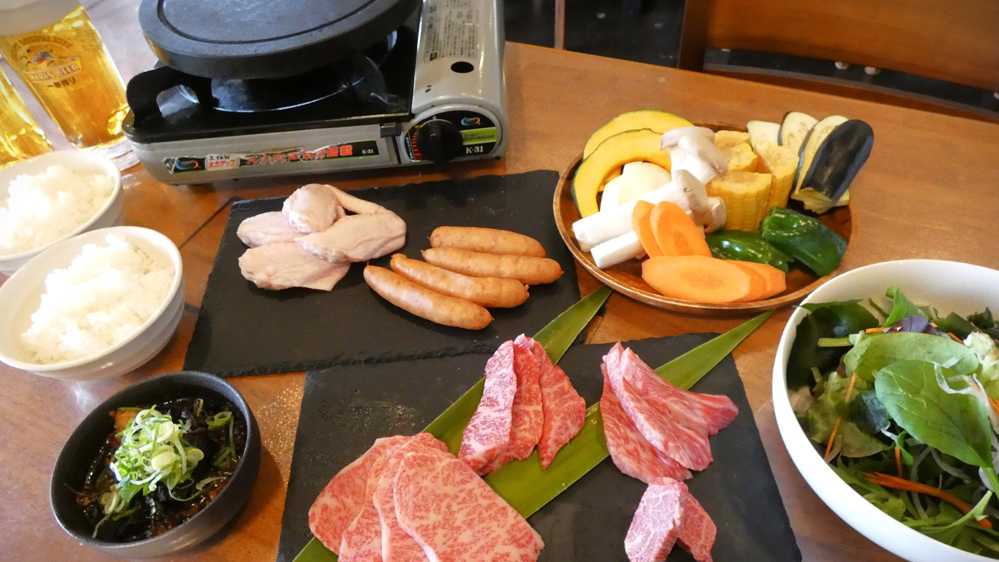 【楽天月末セール】2食付／BBQまたは溶岩焼/国産牛をお好みのスタイルで楽しもう！朝食無料サービス