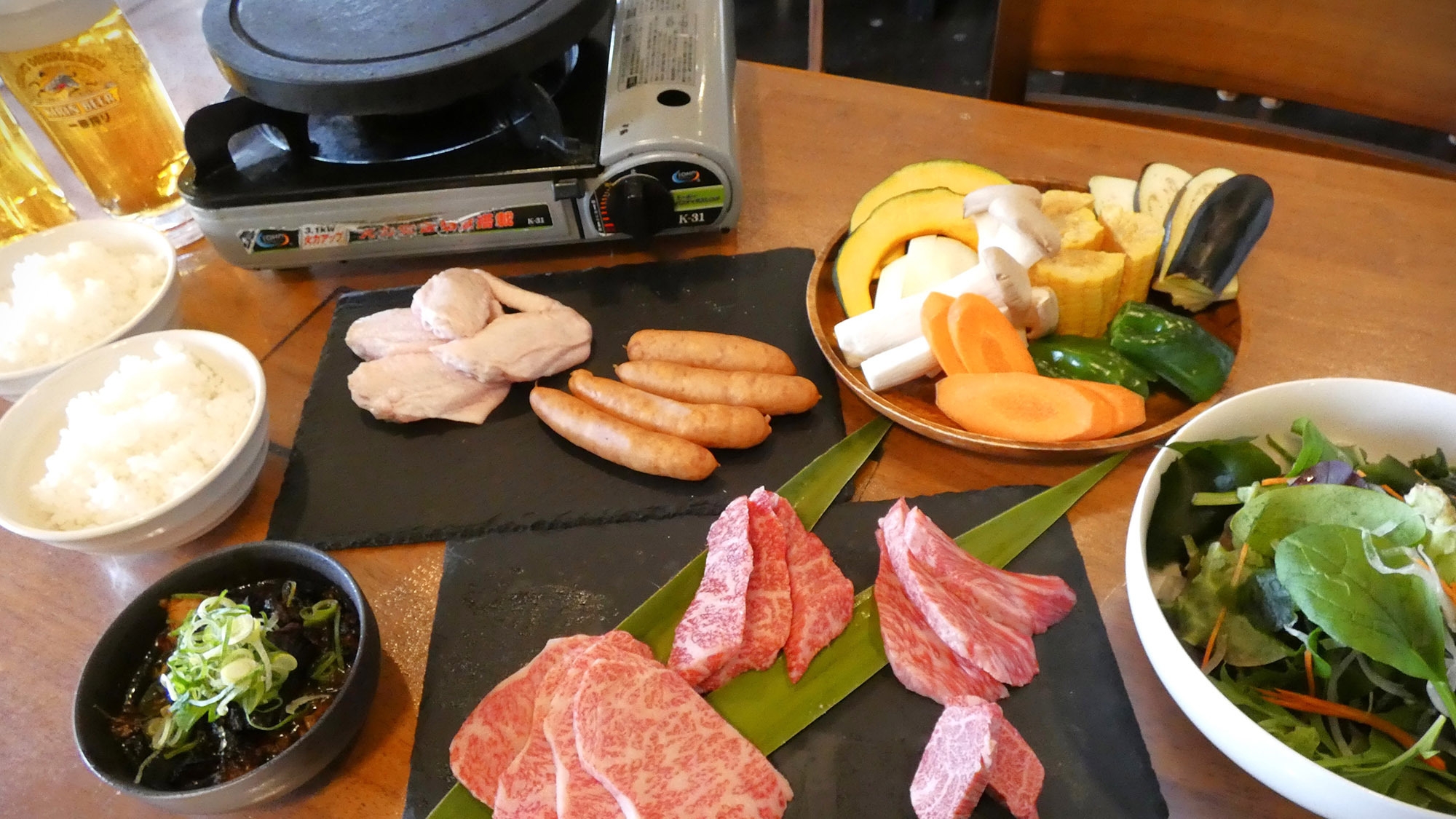【2食付／BBQまたは溶岩焼（国産牛）】国産牛の旨味をお好みのスタイルで楽しもう！朝食無料サービス♪