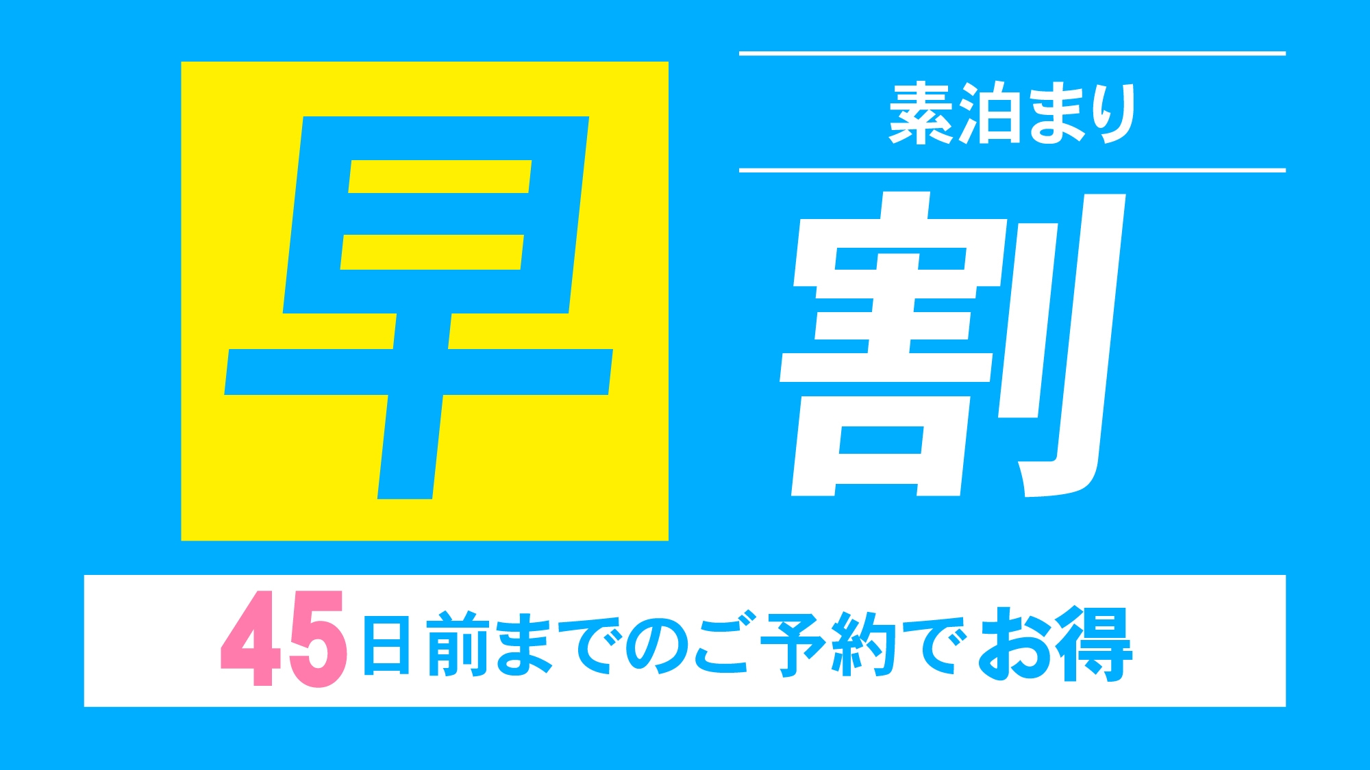 宿泊日45日前までの早期予約でお得にステイ【素泊まり】