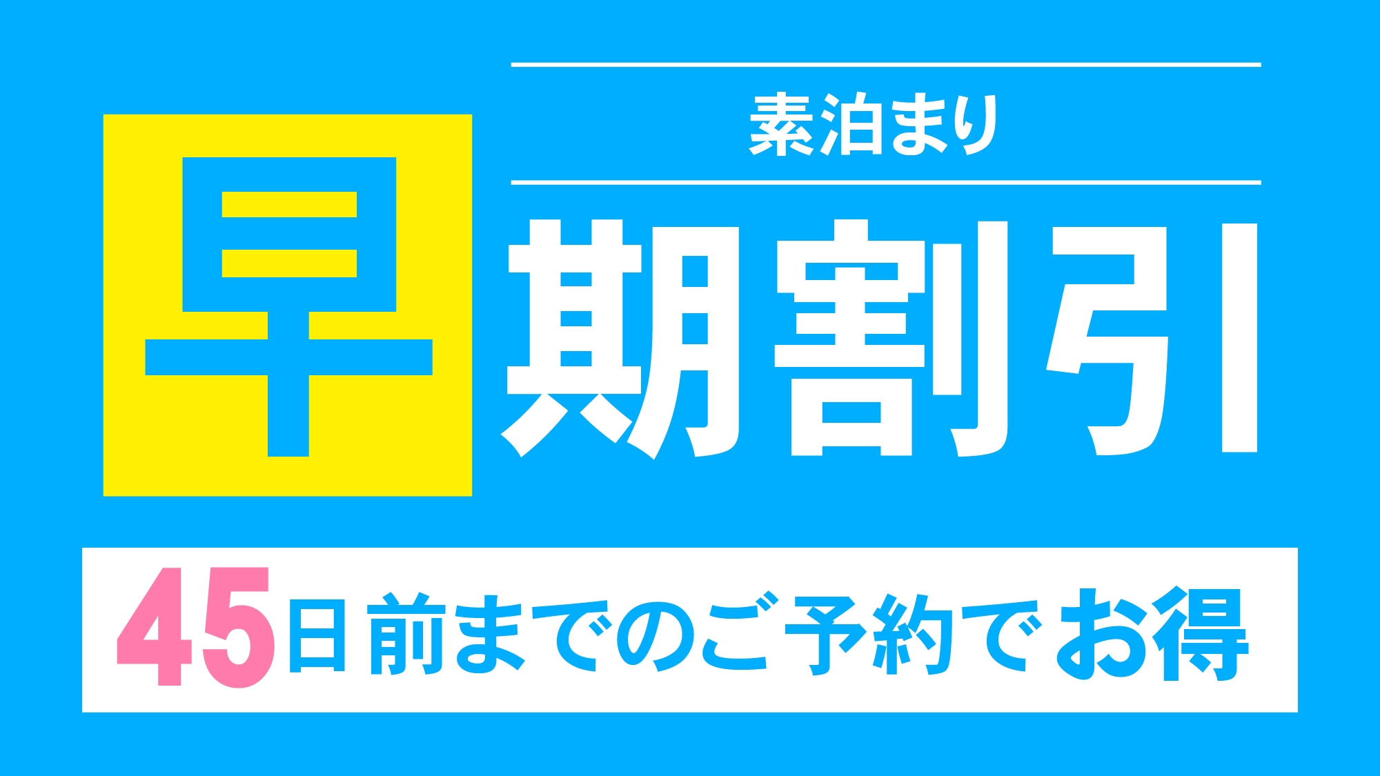 宿泊日45日前までの早期予約でお得にステイ【素泊まり】