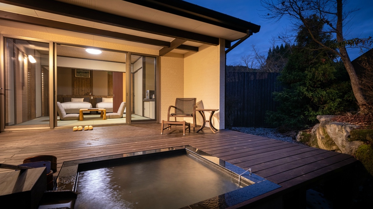 【愛犬と泊まれるお部屋】二間離れ【白妙】岩露天風呂付