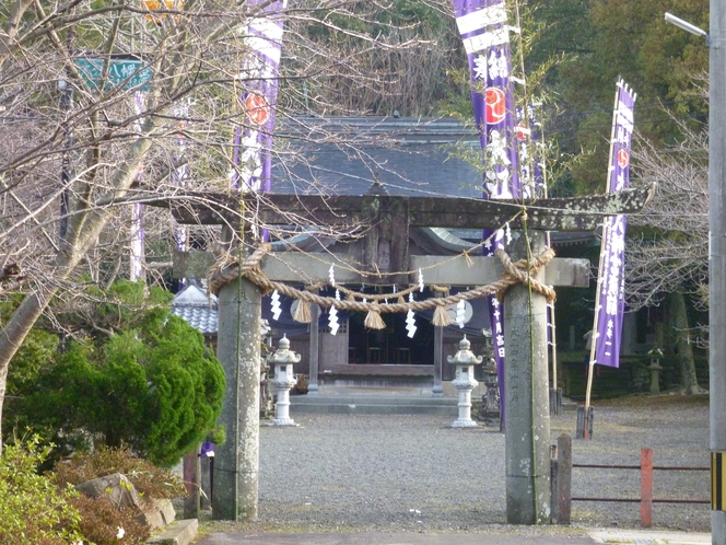 大江八幡宮の春祭り、400年以の歴史（2017年3月26日　平野屋旅館・食事処「辨」から1０メート）