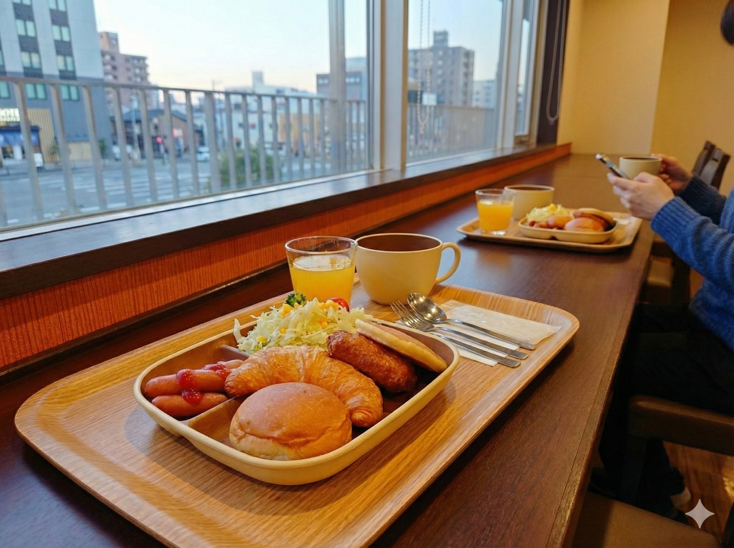 一日の始まりは、健康で美味しい朝食から。洋食中心のミニバイキング形式でご提供しております。
